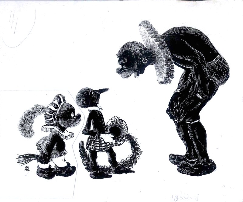 Jean Dulieu, Paulus en Zwarte Piet - Illustration originale