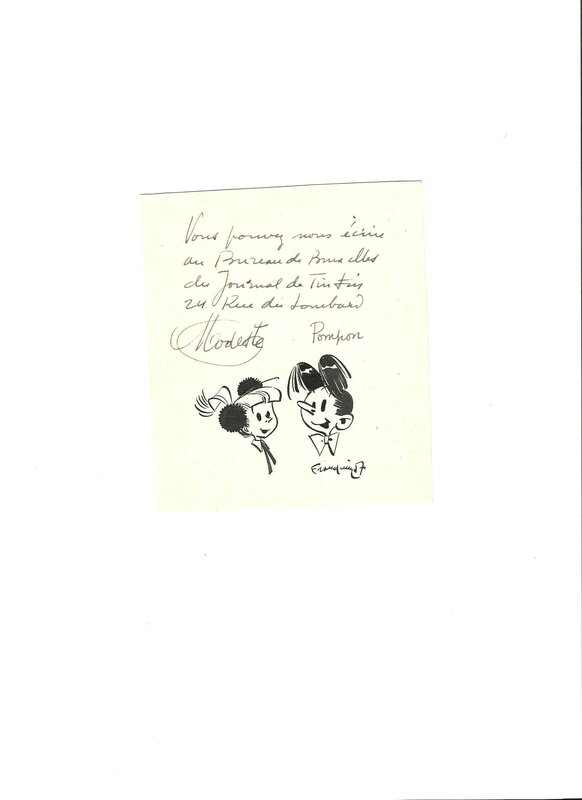 Dessin de Franquin - Dédicace