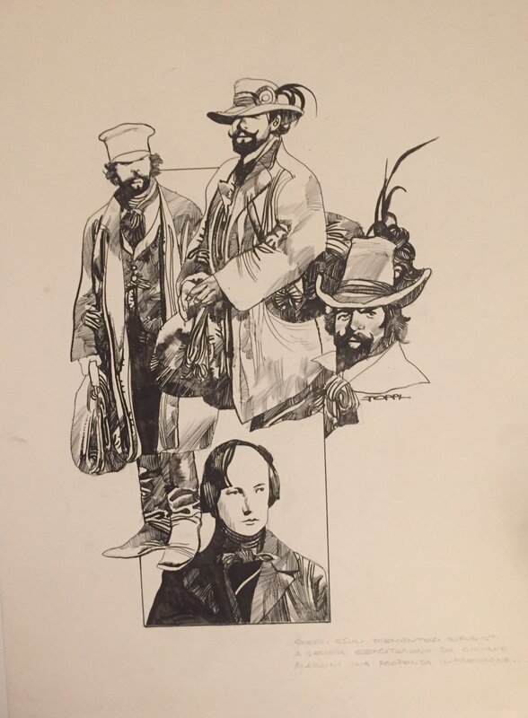 Mazzini by Sergio Toppi - Original Illustration