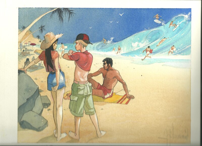 Emmanuel Lepage, Illustration pour livre de poche jeunesse - Planche originale