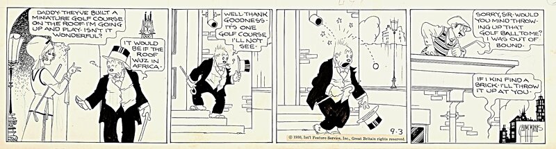 George McManus, Bringing Up Father 3/9/30 - Planche originale