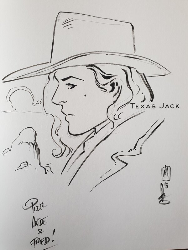 Dédicace de Armand dans Texas Jack - Sketch