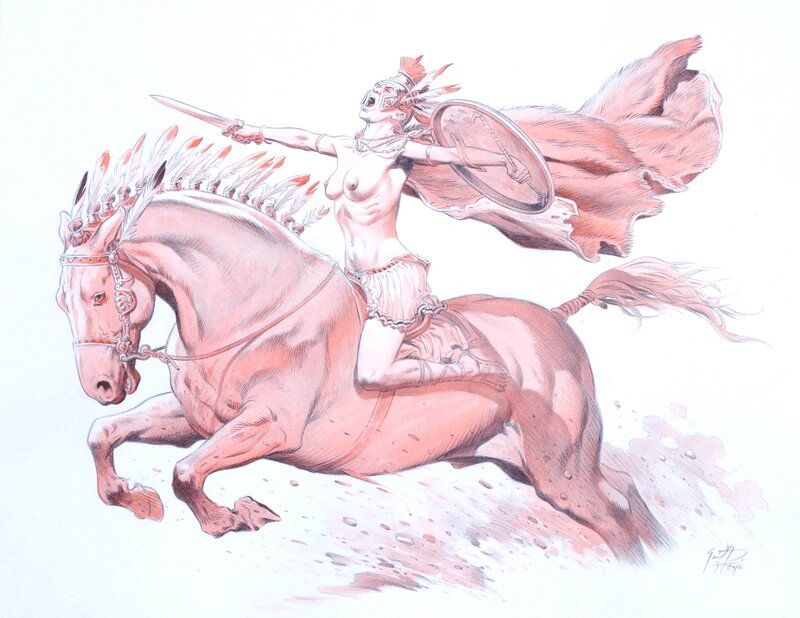 Cavalière Sarmate par François Miville-Deschênes - Illustration originale