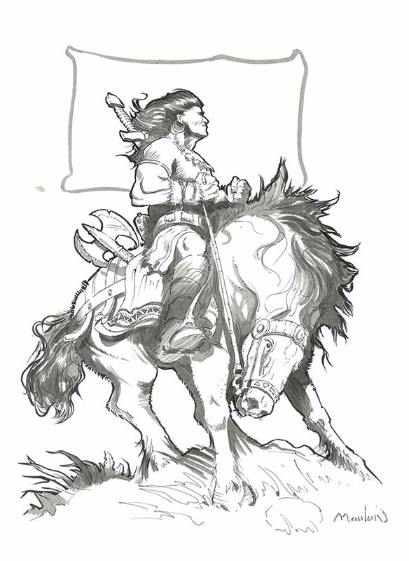 Conan, à cheval ! by Régis Moulun - Original Illustration