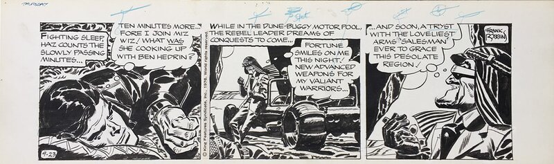 Frank Robbins, JOHNNY HAZARD - Un strip de 1976 - Planche originale