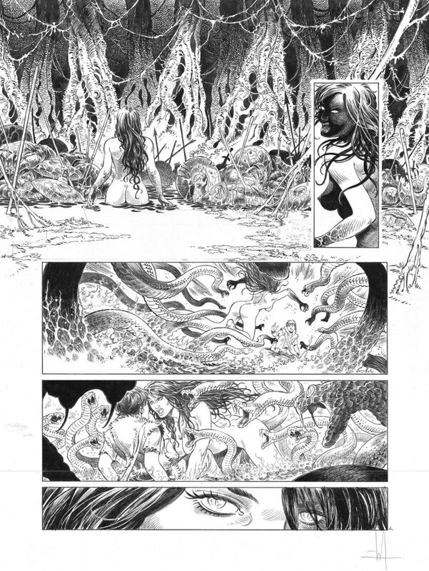 Mika, Jérémy, Layla - Conte des marais écarlates - Planche originale