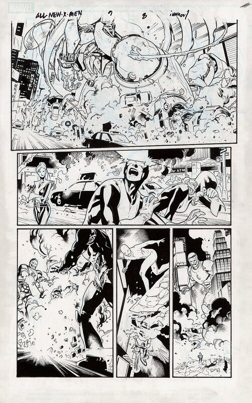 Stuart Immonen, Wade Von Grawbadger, All new x-men #9 p.8 - Planche originale