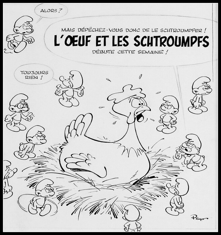 Peyo, Gos, Lucien De Gieter, 1965 - L'oeuf et les schtroumpfs  , couverture - Couverture originale