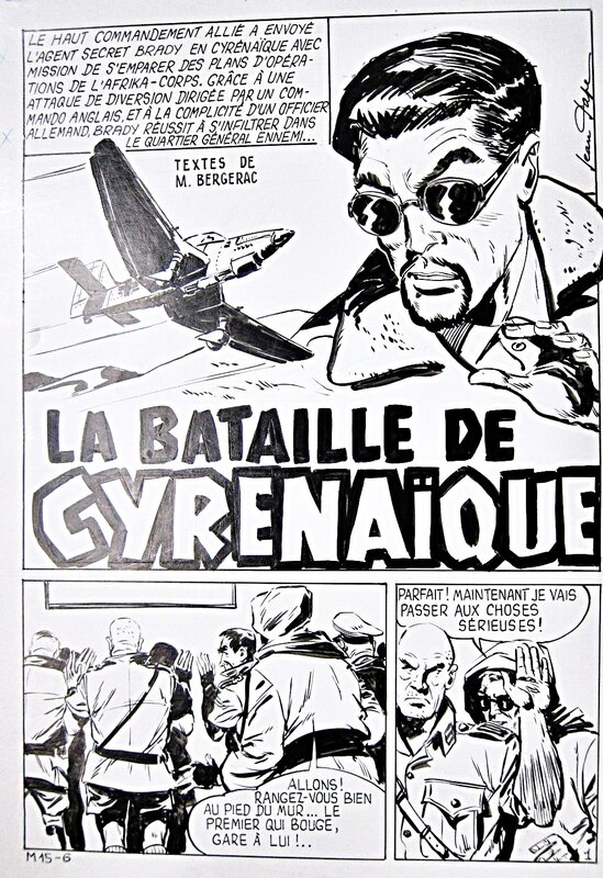 Jean Pape, La bataille de Cyrénaïque - Parution dans la revue M-15 n°6 (éditions de l'Occident) - Planche originale