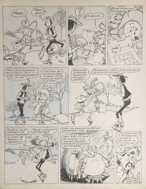 Jean Trubert, Marijac, L'étroit mousquetaire - Planche originale