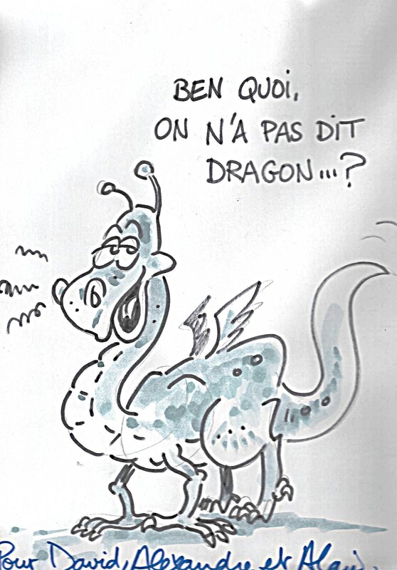 Serge Scotto, Dédicace sur le tome 1 de Dragon Sécurité Civile - Sketch