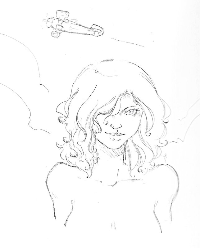 Cédric Fernandez, Gabrielle, dédicace sur le tome 2 des Faucheurs du vent - Sketch