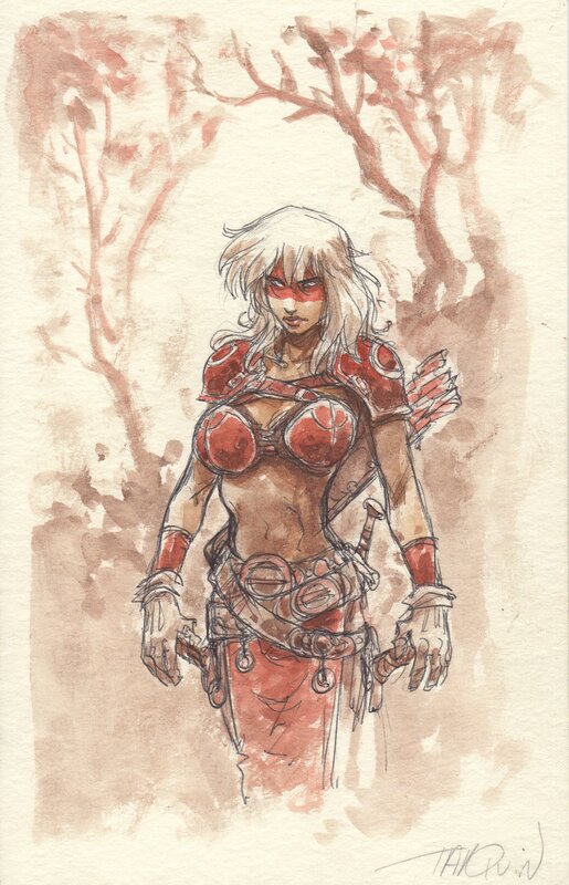Tarquin - Red Warrior - Original Illustration