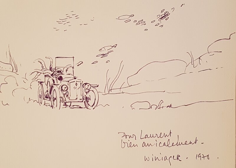 Voiture sous marine. Dessin original de Pierre Wininger - Original Illustration