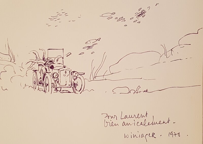 Voiture sous marine. Dessin original de Pierre Wininger - Original Illustration