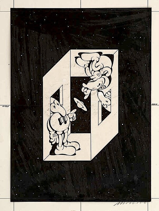 Psychedelic Mickey by Victor Moscoso 1967 ink Drawing - Original Cover