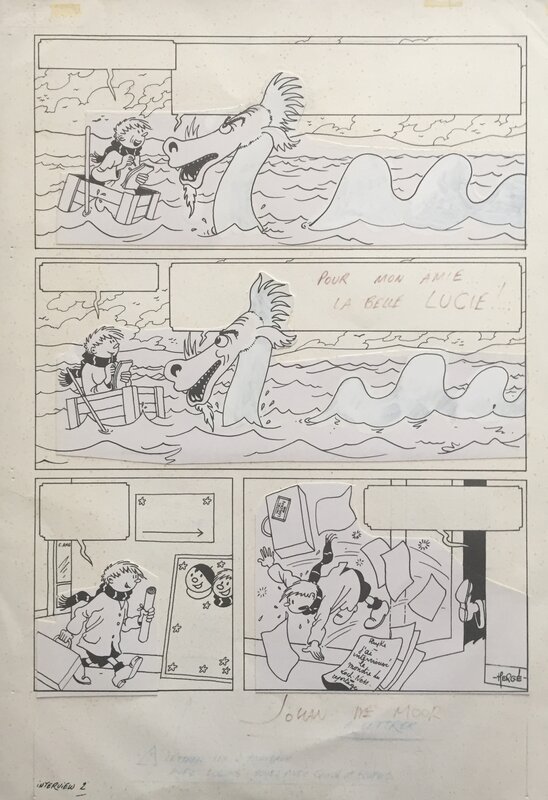 Quicke et Flupke par Johan De Moor, Hergé - Planche originale
