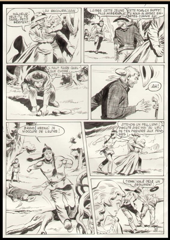 Carlo Marcello, Fernando Fusco, Aigle noir n°28, pl 4 - Planche originale