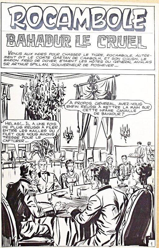 Renzo Savi, Page-titre de l'épisode de Rocambole, Bahadur le cruel - Magazine Rouletabille et Rocambole n°40 (Mon journal) - Comic Strip