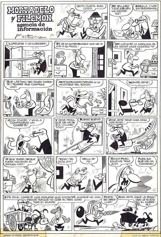 Francisco Ibáñez, Francisco Ibañez Mortadelo y Filemon Clever & Smart 1959 - Comic Strip