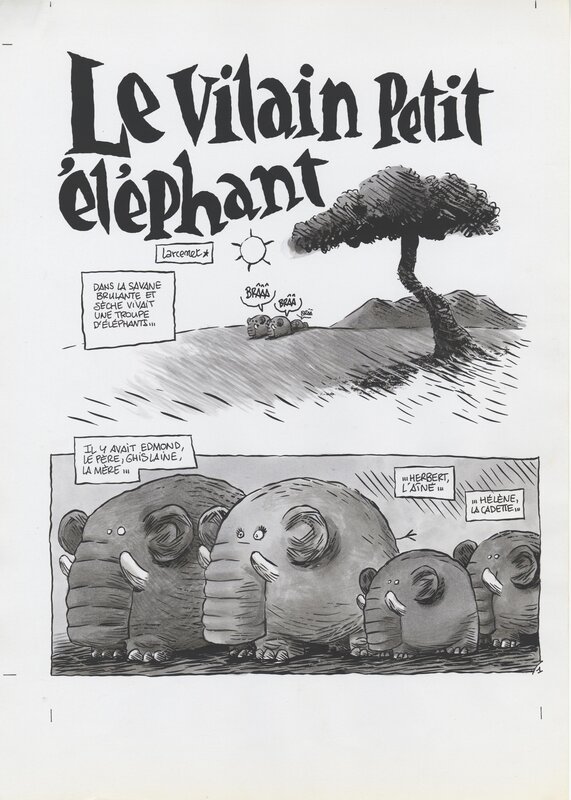 Manu Larcenet, Le Vilain petit éléphant-récit complet en 5 planches-PL1 - Comic Strip