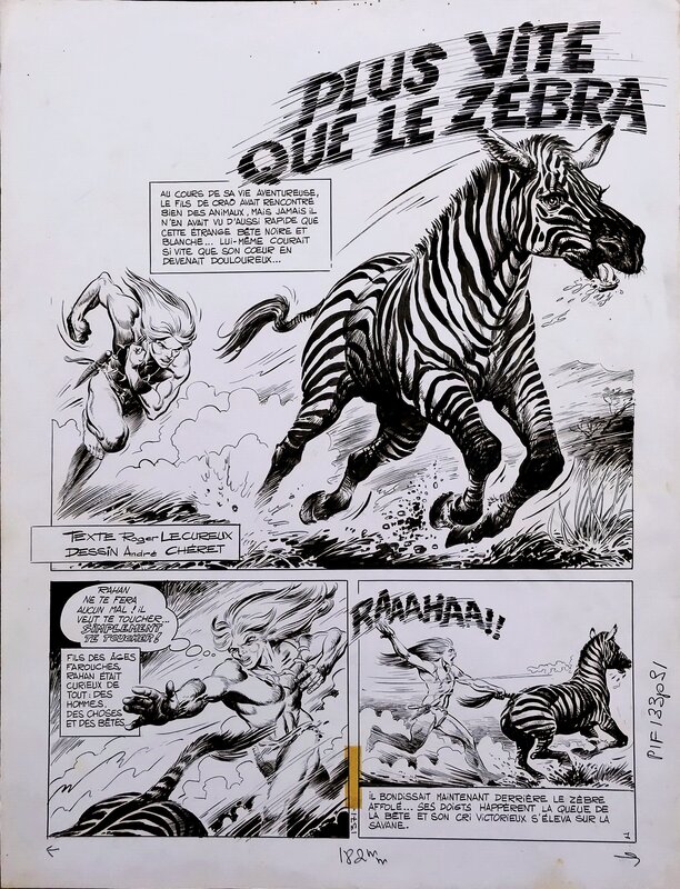 André Chéret, Rahan - Plus vite que le Zébra - planche 1 - Comic Strip