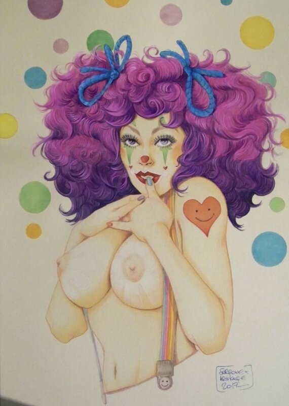 Sorgone et Arhkage, Clown - Sexy - Pin Up - Original Illustration