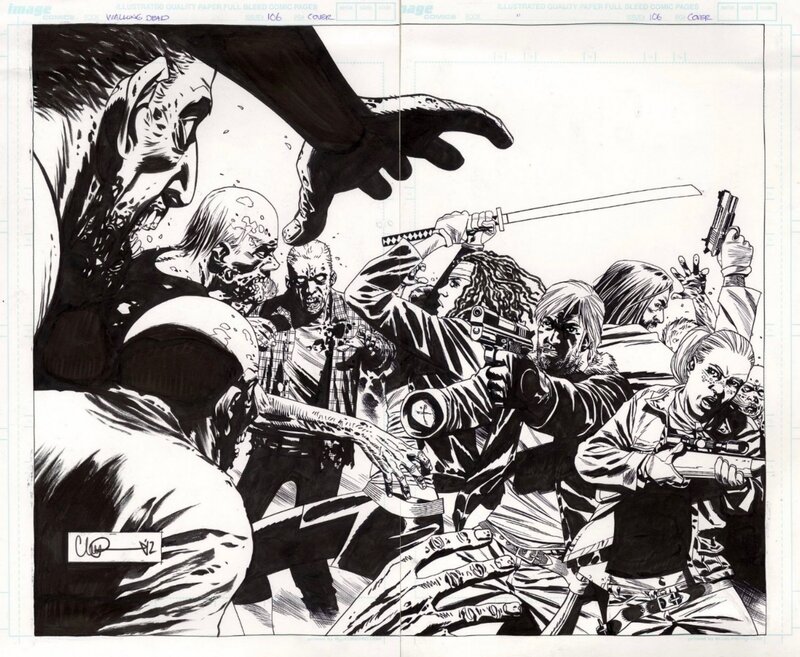 Charlie Adlard, Walking Dead #106 cover - Couverture originale