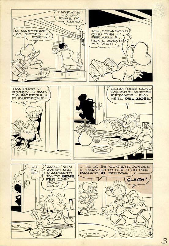 Romano Scarpa, Rodolfo Cimino, Topolino 271 - page 3 - Planche originale