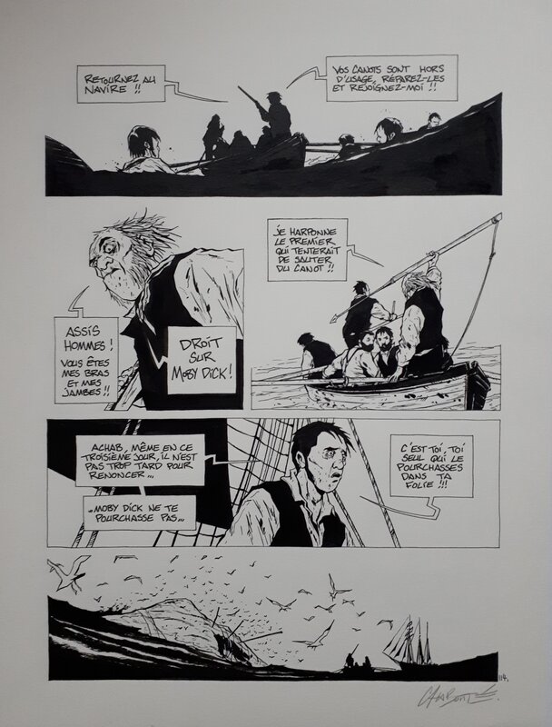 Moby dick par Christophe Chabouté - Planche originale