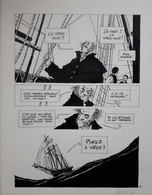 Moby dick par Christophe Chabouté - Planche originale