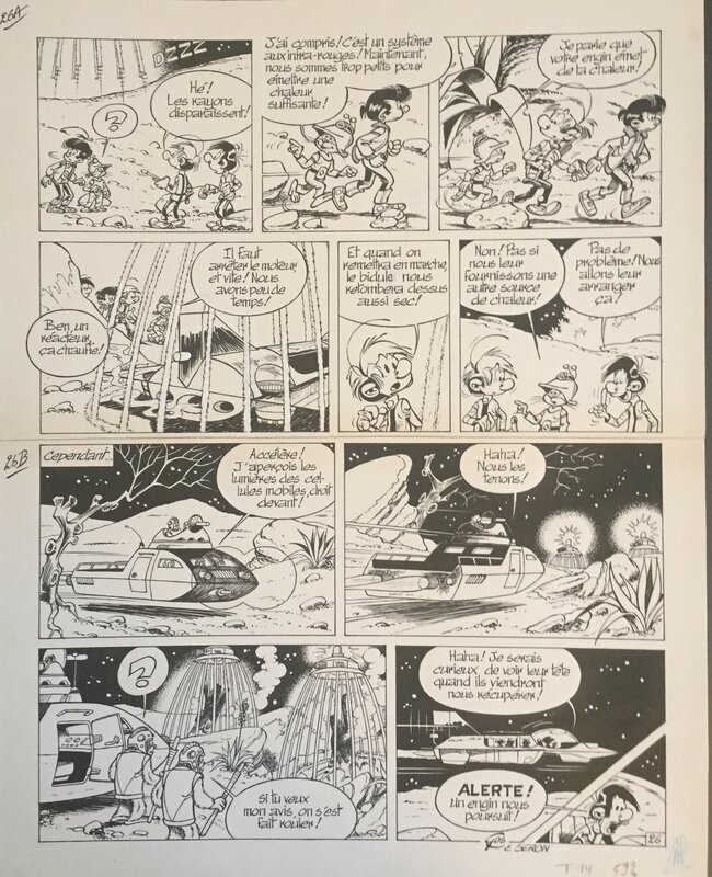 Gos, Pierre Seron, Khéna et le Scrameustache - Planche originale