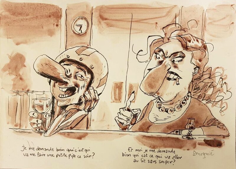 En vente - Jeff Pourquié, Manu Larcenet, Yan Lindingre, Chez Francisque - Magritte - Planche originale