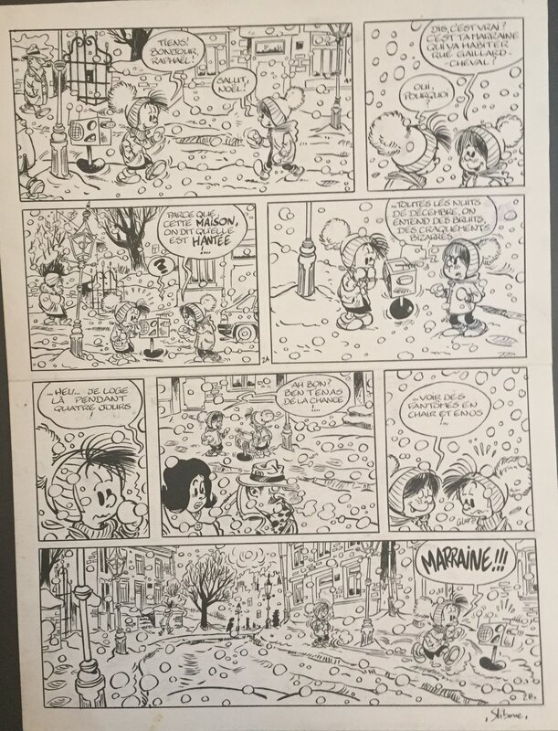 Le Petit Noël par Stibane, André Franquin - Planche originale