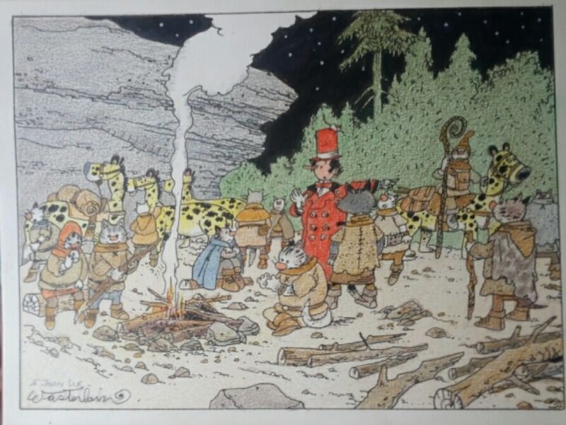 Marc Wasterlain - Docteur Poche, la planète des Chats - Illustration originale