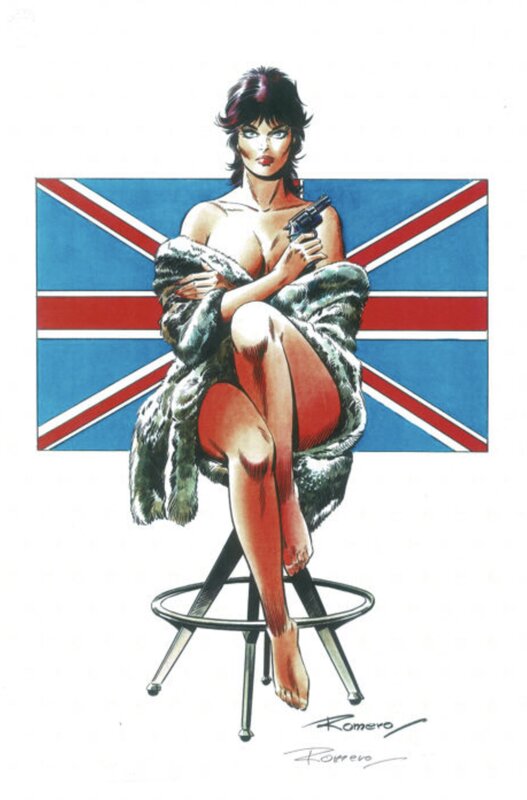 Romero, Modesty Blaise - British Intelligence - Hors Commerce - Illustration originale