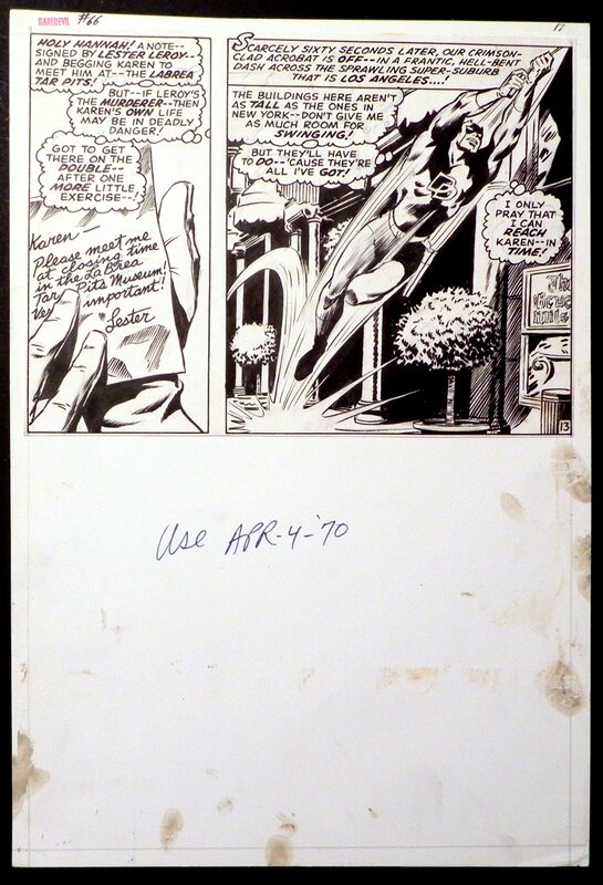 Gene Colan, Syd Shores, Daredevil #66 page 13 - Planche originale