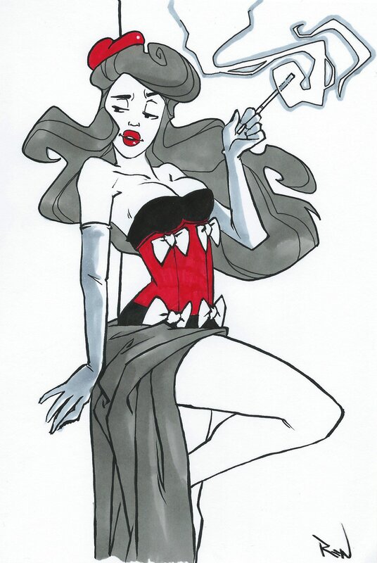 Pin Up by Renato Roldán - Original Illustration