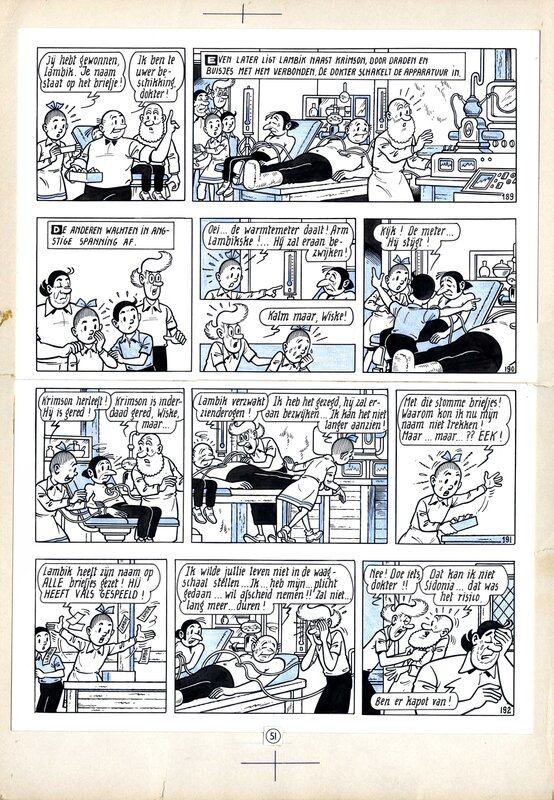 Paul Geerts, Eugeen Goossens, Suske en Wiske - Bob et Bobette - Planche originale