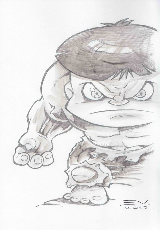 Hulk par Enrique V. Vegas - Illustration originale
