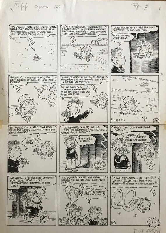 Guy Mouminoux, Les aventures de Rififi - planche de fin - Planche originale