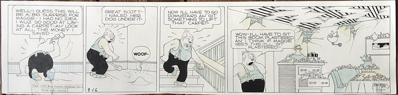 George McManus, BRINGING UP FATHER - Un strip de 1938 - Planche originale