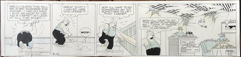 George McManus, BRINGING UP FATHER - Un strip de 1938 - Planche originale