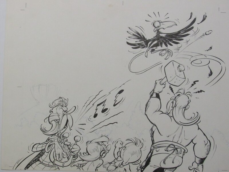 Studios Uderzo, Albert Uderzo, Idéfix et la grande fringale - Illustration originale