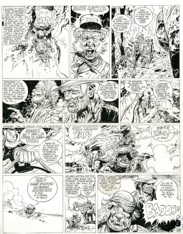 Jean Giraud, Jean-Michel Charlier, 1970 - Blueberry : Le spectre aux balles d'or (19) - Planche originale