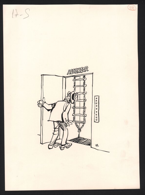 Elevator par Antonio Mingote - Planche originale