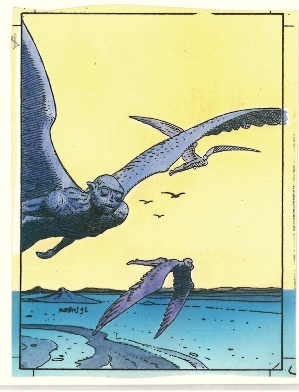 Moebius  -  The Lippons : Carte N° 68 pour Comic Images - Illustration originale