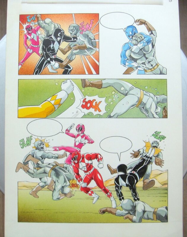 For sale - Planche originale 1 manga POWER RANGERS en encre de couleur by Joanna Lafuente, Matt Herms - Comic Strip