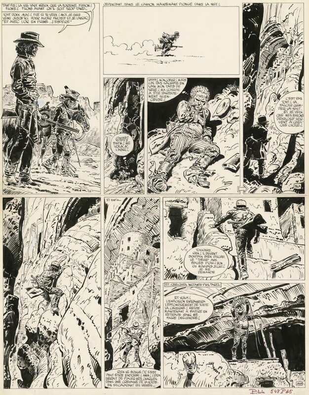 Jean Giraud, Jean-Michel Charlier, 1970 - Blueberry : Le spectre aux balles d'or (34) * - Planche originale