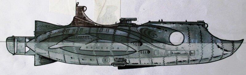 Thierry Gioux, HAUTEVILLE HOUSE : Le sous-marin USS KEARSARGE - Original art